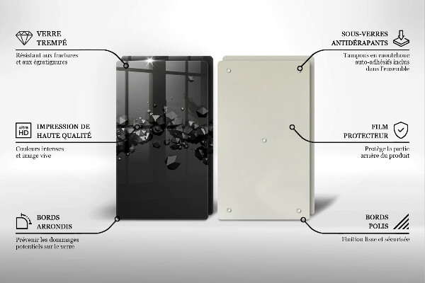 Tagliere in vetro temperato Astrazione di forme 3D