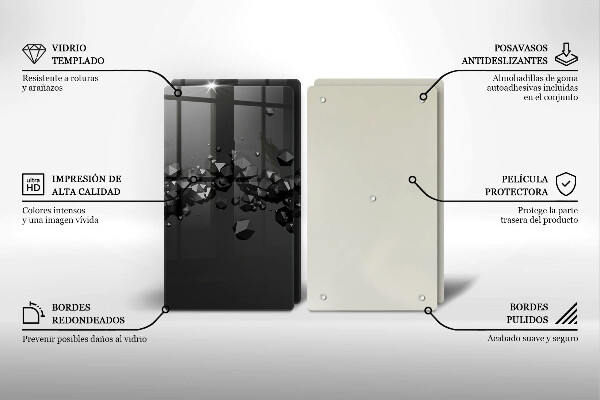 Tagliere in vetro temperato Astrazione di forme 3D