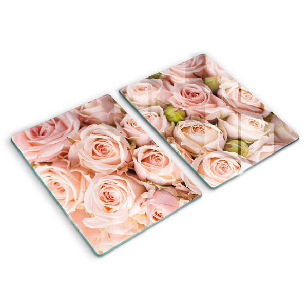 Tagliere in vetro temperato Bouquet di rose delicate