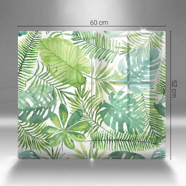 Tagliere in vetro temperato Foglie boho dell'acquerello