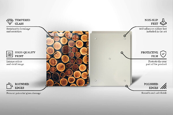 Tagliere in vetro temperato Ceppi di alberi in legno