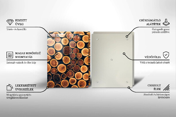 Tagliere in vetro temperato Ceppi di alberi in legno