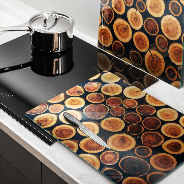 Tagliere in vetro temperato Ceppi di alberi in legno