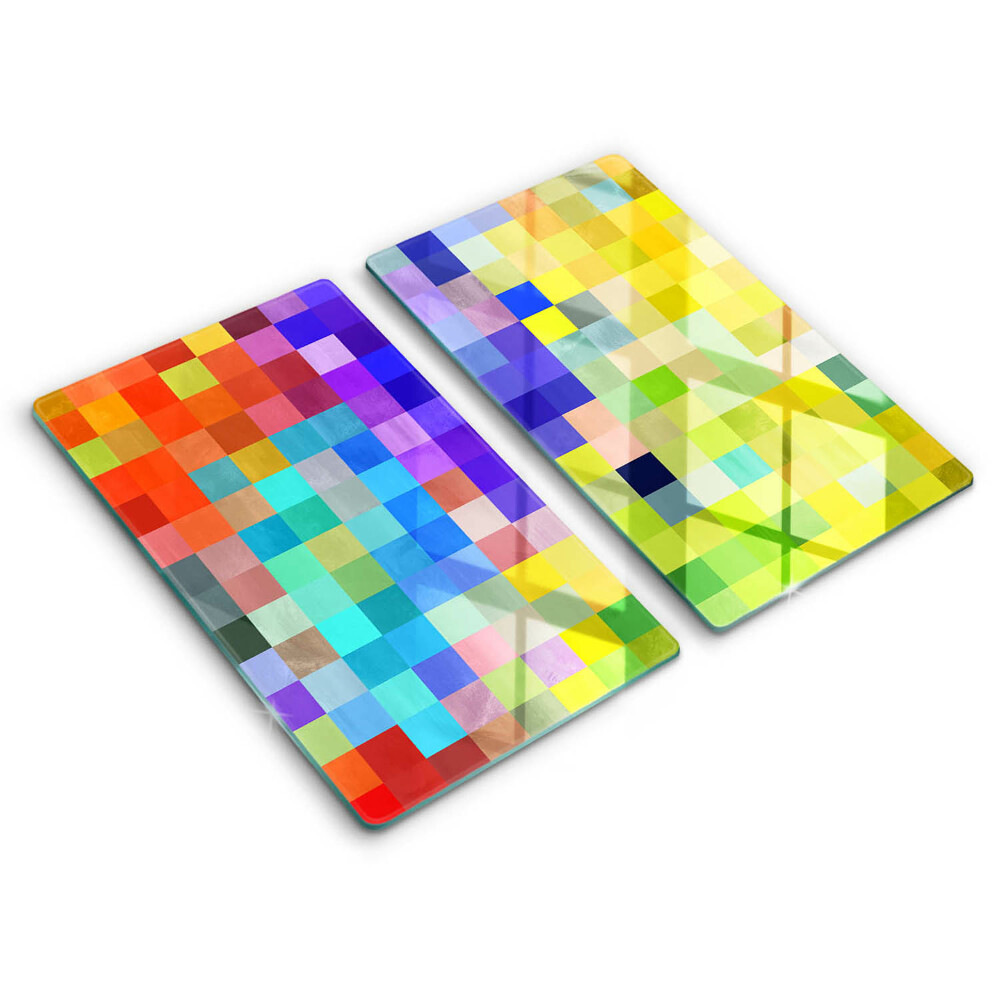 Tagliere in vetro temperato Quadrati di pixel colorati