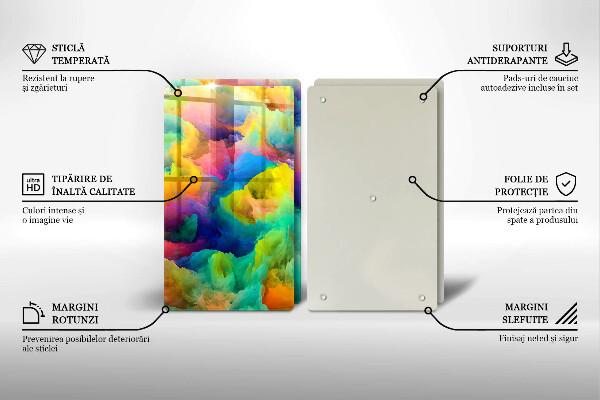 Tagliere in vetro temperato Astrazione colorata