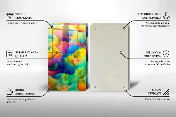 Tagliere in vetro temperato Astrazione colorata