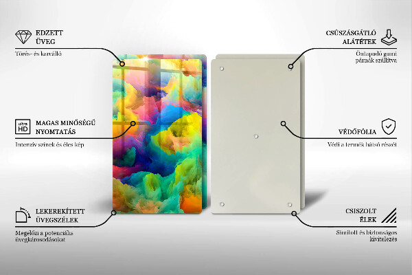 Tagliere in vetro temperato Astrazione colorata