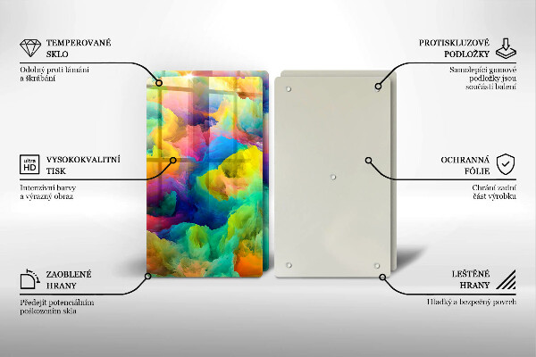 Tagliere in vetro temperato Astrazione colorata