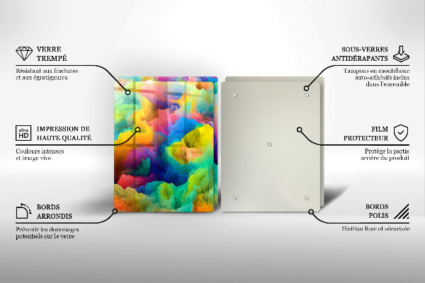 Tagliere in vetro temperato Astrazione colorata