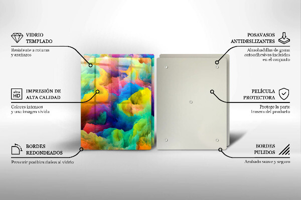 Tagliere in vetro temperato Astrazione colorata