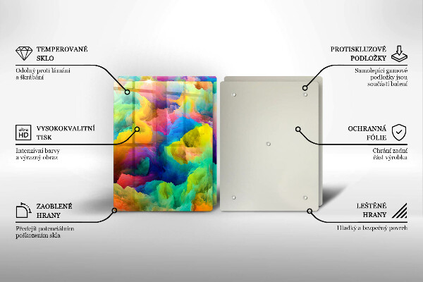 Tagliere in vetro temperato Astrazione colorata