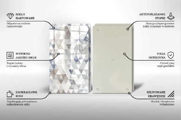 Tagliere in vetro temperato Modello triangoli