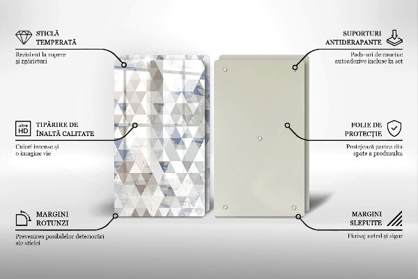 Tagliere in vetro temperato Modello triangoli