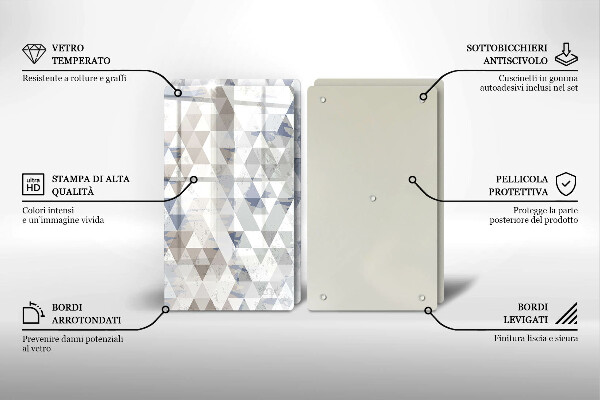 Tagliere in vetro temperato Modello triangoli