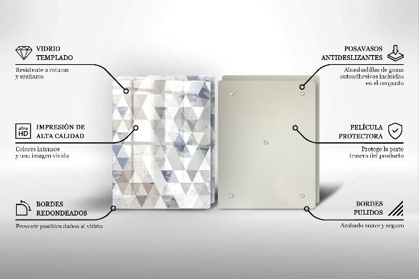 Tagliere in vetro temperato Modello triangoli