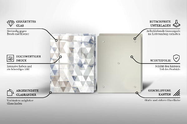 Tagliere in vetro temperato Modello triangoli