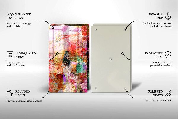 Tagliere in vetro temperato Dipingi l'astrazione