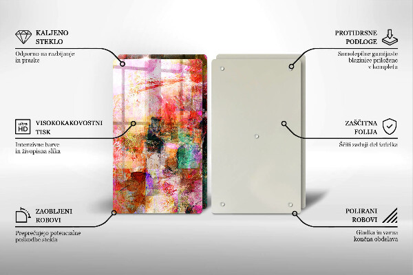 Tagliere in vetro temperato Dipingi l'astrazione