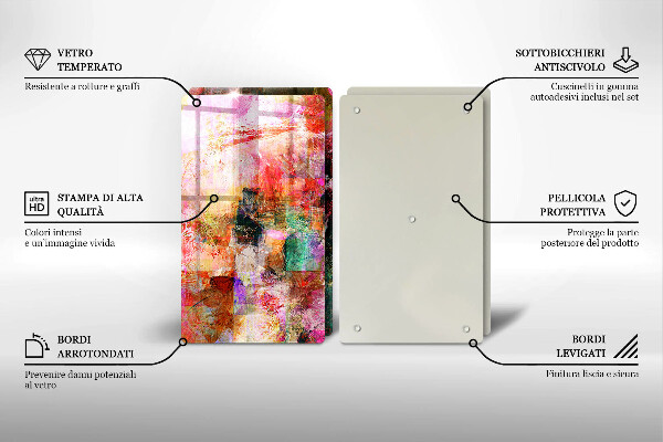 Tagliere in vetro temperato Dipingi l'astrazione