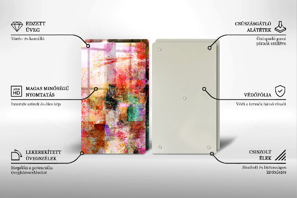 Tagliere in vetro temperato Dipingi l'astrazione