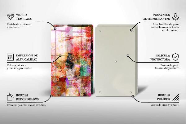 Tagliere in vetro temperato Dipingi l'astrazione