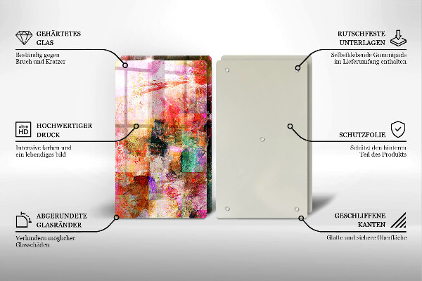Tagliere in vetro temperato Dipingi l'astrazione