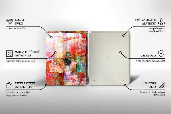 Tagliere in vetro temperato Dipingi l'astrazione
