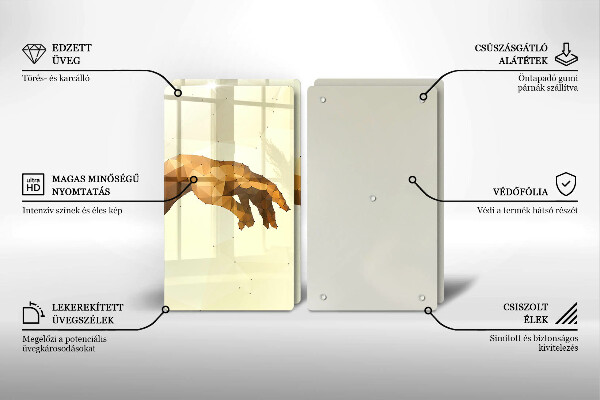Tagliere in vetro temperato Creazione delle mani di Adamo