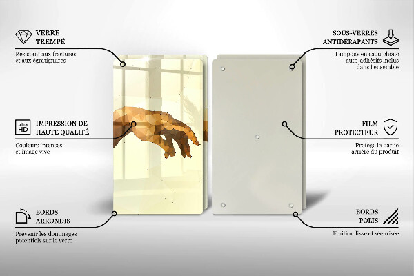 Tagliere in vetro temperato Creazione delle mani di Adamo