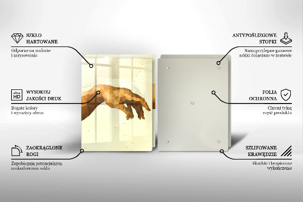 Tagliere in vetro temperato Creazione delle mani di Adamo