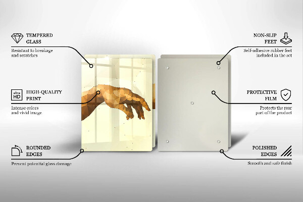 Tagliere in vetro temperato Creazione delle mani di Adamo