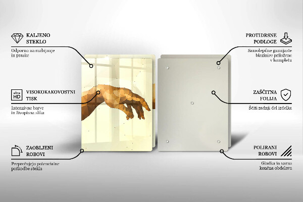 Tagliere in vetro temperato Creazione delle mani di Adamo