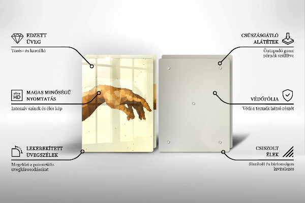Tagliere in vetro temperato Creazione delle mani di Adamo