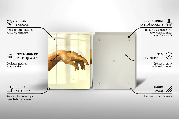 Tagliere in vetro temperato Creazione delle mani di Adamo