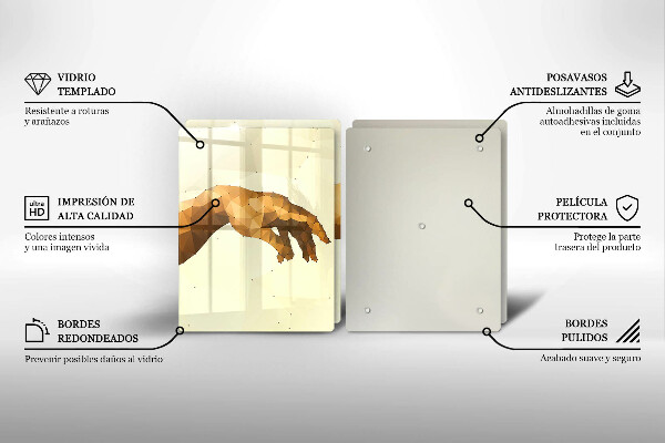 Tagliere in vetro temperato Creazione delle mani di Adamo