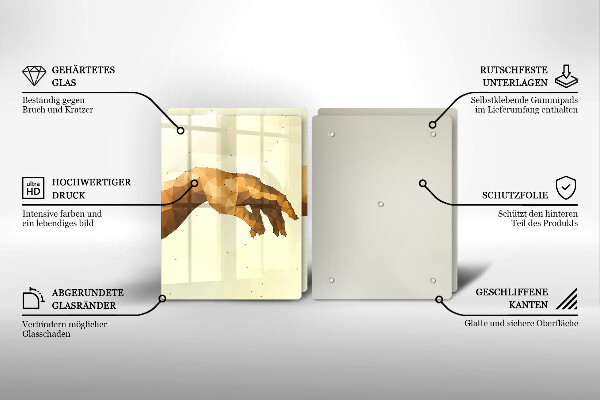 Tagliere in vetro temperato Creazione delle mani di Adamo