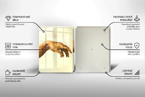 Tagliere in vetro temperato Creazione delle mani di Adamo