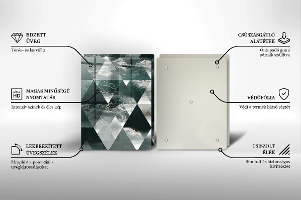 Tagliere in vetro temperato Triangoli e acqua