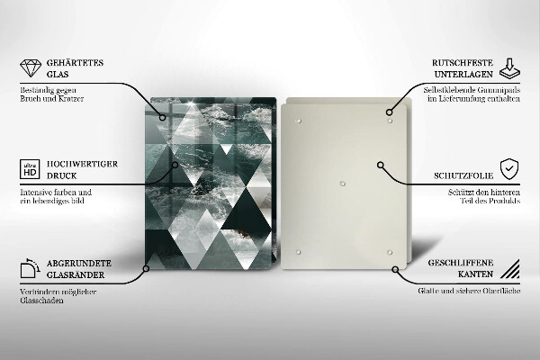 Tagliere in vetro temperato Triangoli e acqua