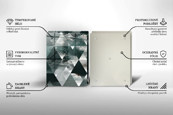 Tagliere in vetro temperato Triangoli e acqua