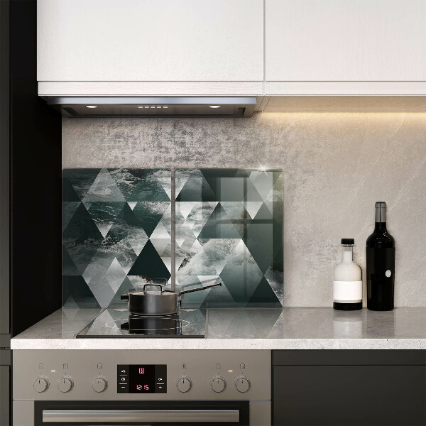 Tagliere in vetro temperato Triangoli e acqua