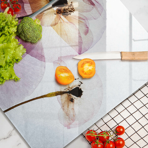 Tagliere in vetro temperato Fiori delicati