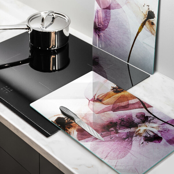 Tagliere in vetro temperato Fiori delicati