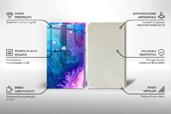 Tagliere in vetro temperato Inchiostri di astrazione