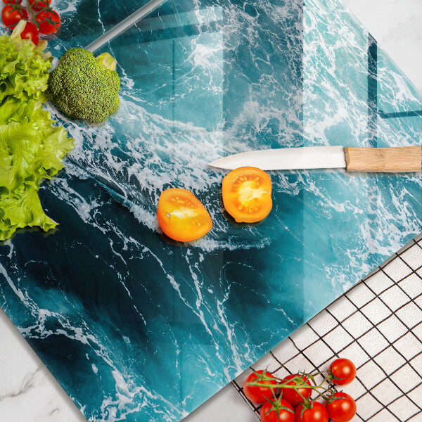 Tagliere in vetro temperato Onde d'acqua schiumose