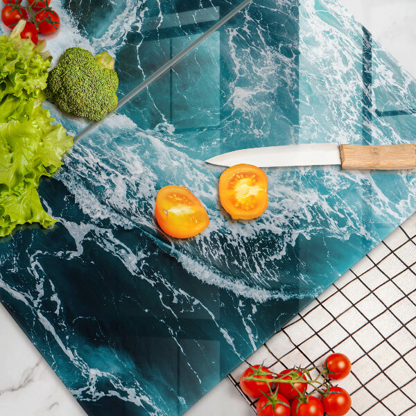 Tagliere in vetro temperato Onde d'acqua schiumose