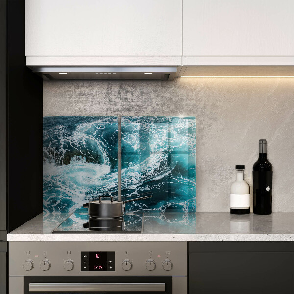 Tagliere in vetro temperato Onde d'acqua schiumose