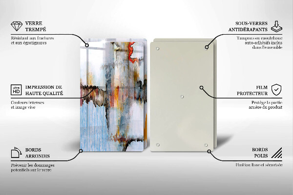 Tagliere in vetro temperato Pitture astratte