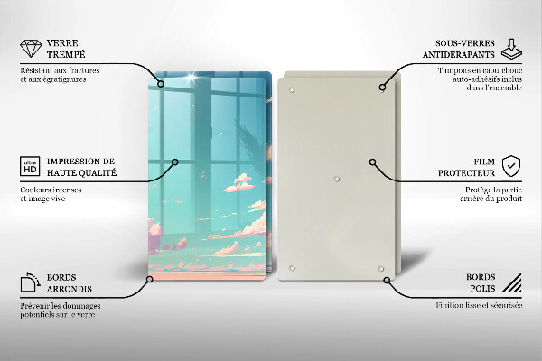 Tagliere in vetro temperato Paradiso da favola