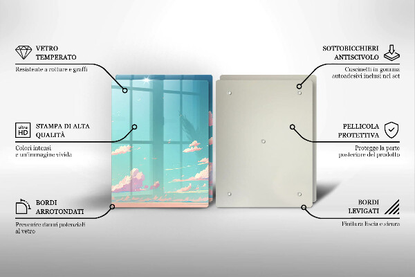 Tagliere in vetro temperato Paradiso da favola